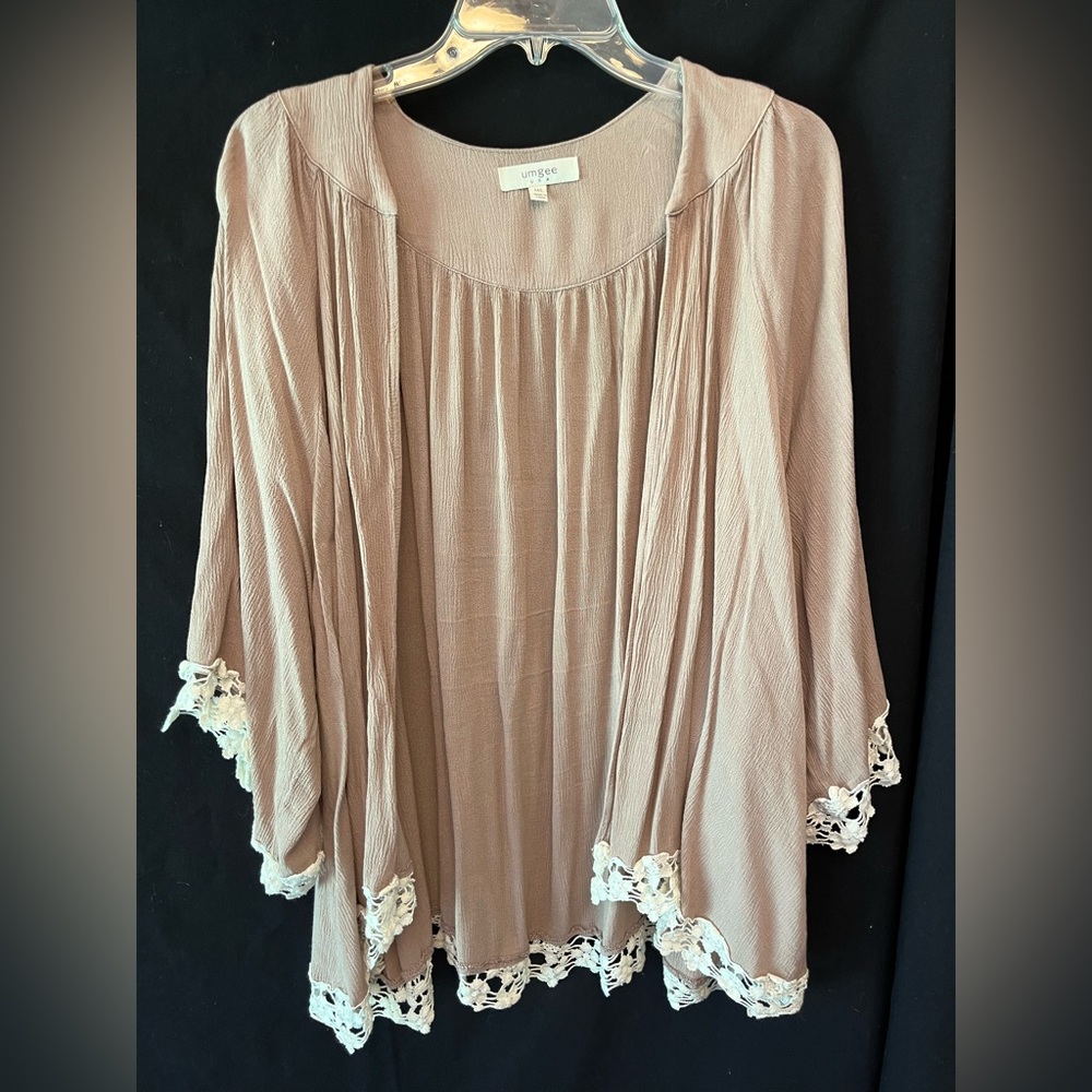 Coffee colored Umgee lace lined Camisole